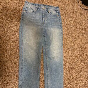 Brock Collection X H&M Straight Leg Jeans US Size 8 Light Blue Denim Zip Fly